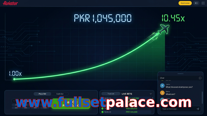 Main screen of Www.fullsetpalace.com aviator page for PK players