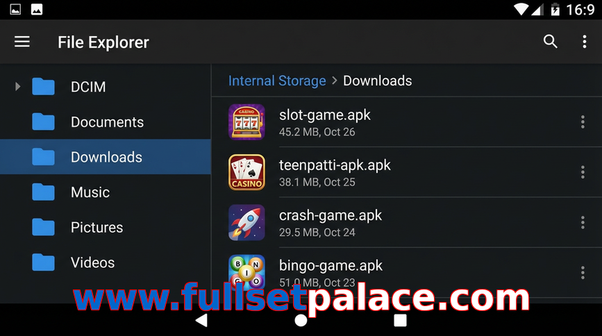 Main screen of Www.fullsetpalace.com gameapk page for PK players